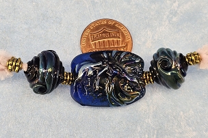 Celine Barney Pederson Blue and White Lampwork