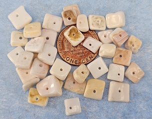 Set of 37 Sliced Conch Shell Beads