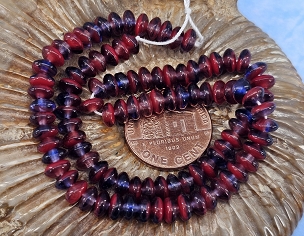 Strand of 100 5mm Hurricane Glass Pressed Rondelle Beads
