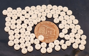Set of 100 4mm Faceted Bright White Czech Rondelle Beads