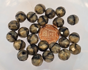 Set of 26 Vintage Czech Firepolish Givre Beads