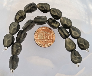 Set of 18 Vintage Czech Nugget Givre Beads