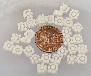 Set of 30 White Square Millefiori Beads