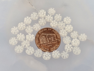 Set of 32 White Round Millefiori Beads
