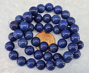 Set of 42 opaque round 8mm blue druk beads