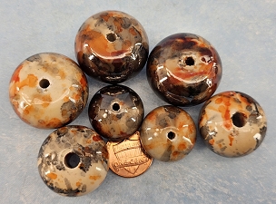 Set of 7 Artisan Made Ceramic Beads