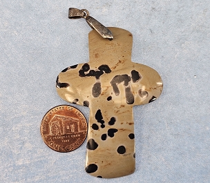 Beautifully Carved Dalmatian Jasper Cross