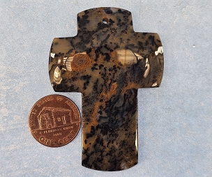 Beautifully Carved Moss Agate? Cross