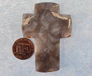 Beautifully Carved Flower Agate Cross