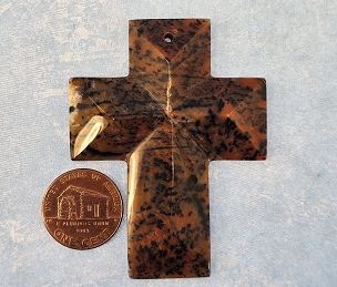 Beautifully Carved Moss Agate? Cross