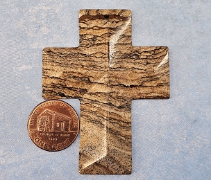 Beautifully Carved Picture Jasper Cross