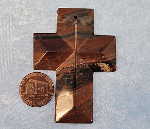 Beautifully Carved Breciated Jasper? Cross
