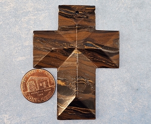 Beautifully Carved Tiger Eye Cross