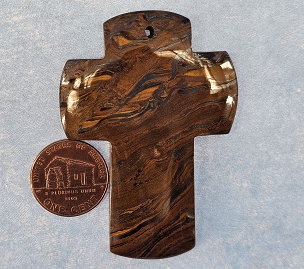 Beautifully Carved Tiger Iron Cross